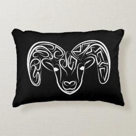 Svart och vitt äggkött/får prydnadskudde