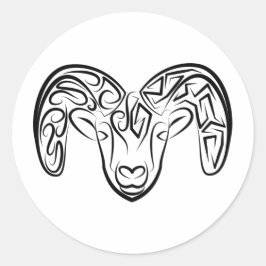 Svart och vitt äggkött/får runt klistermärke