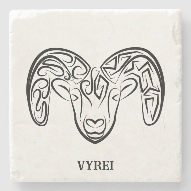 Svart och vitt äggkött/får stenunderlägg (Framsidan)