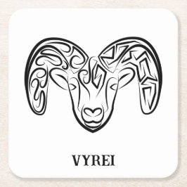 Svart och vitt äggkött/får underlägg papper kvadrat