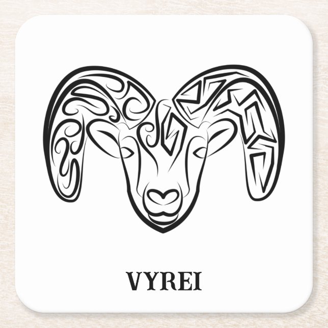 Svart och vitt äggkött/får underlägg papper kvadrat (Framsidan)