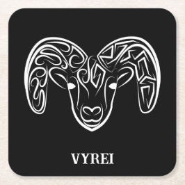 Svart och vitt äggkött/får underlägg papper kvadrat