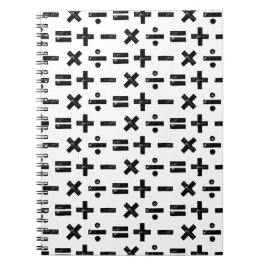 Svart och vitt Alla matematiska symboler Lino-klip Anteckningsbok