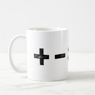 Svart och vitt Alla matematiska symboler Lino-klip Kaffemugg