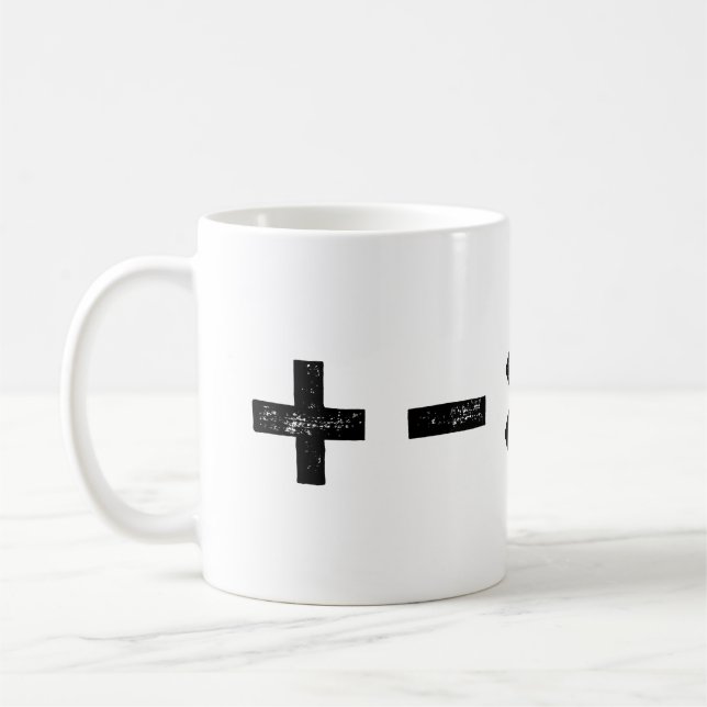 Svart och vitt Alla matematiska symboler Lino-klip Kaffemugg (Vänster)