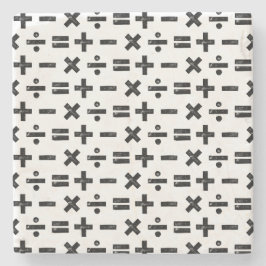 Svart och vitt Alla matematiska symboler Lino-klip Stenunderlägg