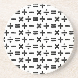 Svart och vitt Alla matematiska symboler Lino-klip Underlägg