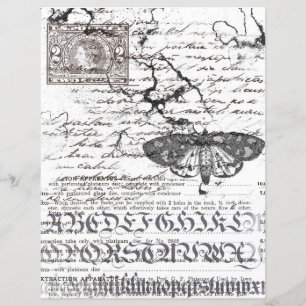 Svart och vitt Alphabet Collage Scrapbook Papper