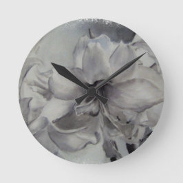 SVART OCH VITT AMARYLLIS WALL CLOCK RUND KLOCKA
