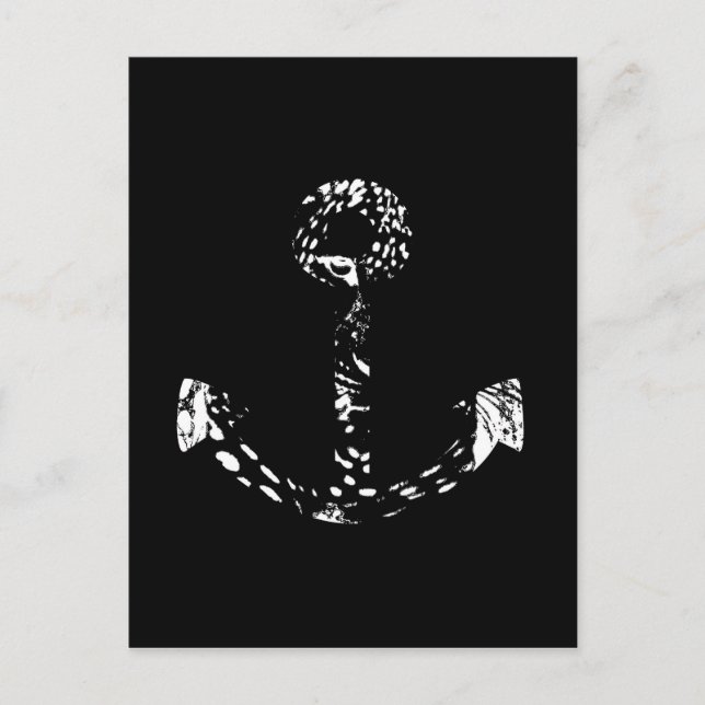 Svart och vitt Anchor Fine Art Vykort (Framsida)