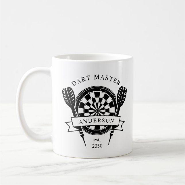 Svart och vitt anpassat namnteckning kaffemugg (Vänster)