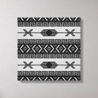 Svart och vitt aztec Mönster Southwest Wall Art