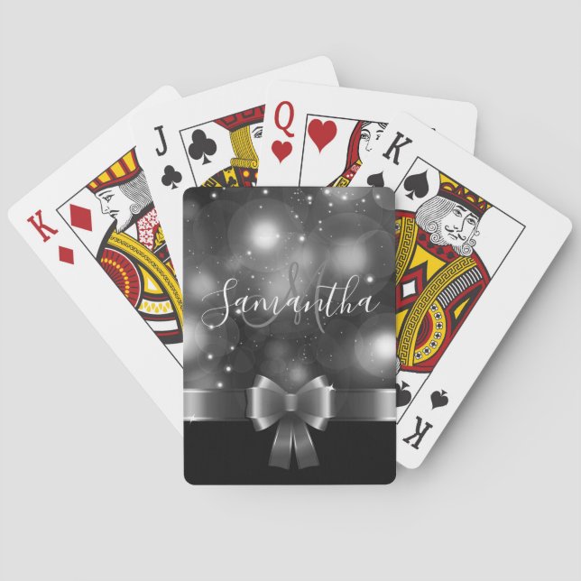 Svart och vitt band casinokort (Baksidan)