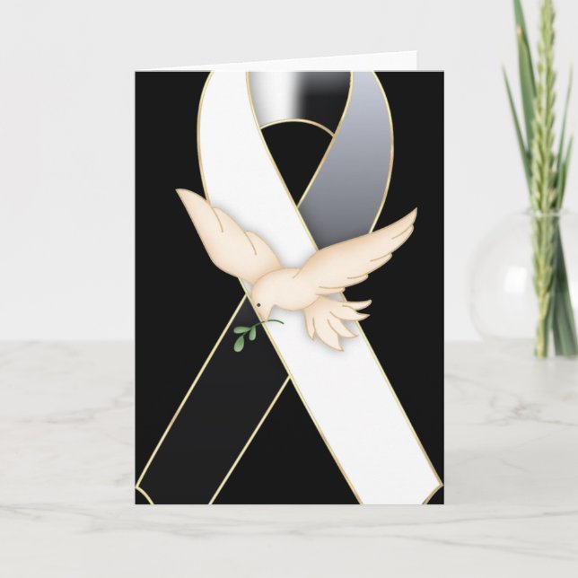 Svart och vitt band med Dove Awareness Card Kort (Framsida)