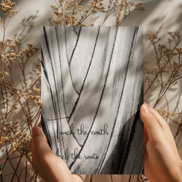 Svart och vitt bankantkort (Banana Bark Art Postca Tack Kort