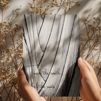 Svart och vitt bankantkort (Banana Bark Art Postca Tack Kort