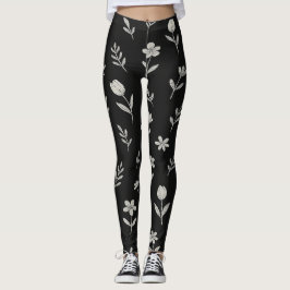 Svart och Vitt Boho Design Leggings