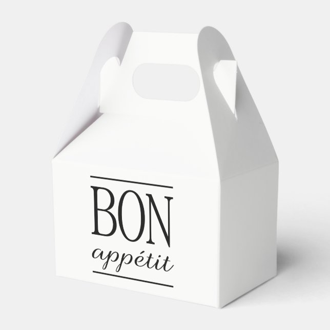 Svart Och Vitt Bon Appetit  Presentaskar (Framsidan Sidan)