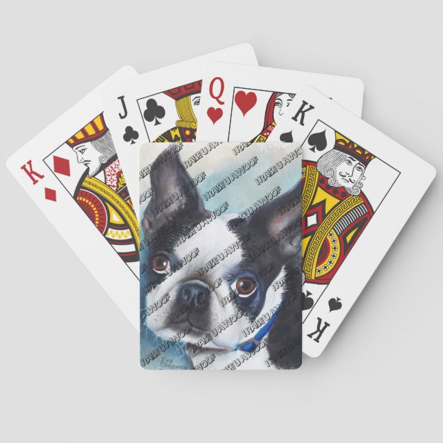 SVART OCH VITT BOSTON TERRIER KORTLEK (Baksidan)
