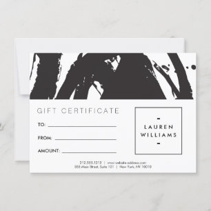 Svart och vitt Brushstrokes-presentkort för abstra