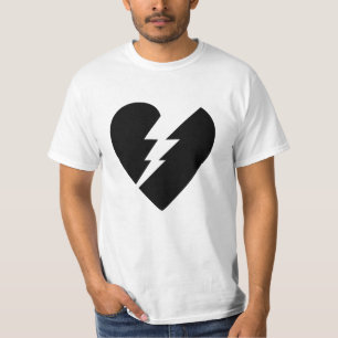 Svart och vitt bruten hjärtvektorgrafik t shirt