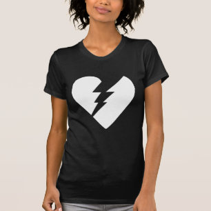 Svart och vitt bruten hjärtvektorgrafik t shirt