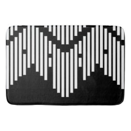 Svart och vitt brutet linjer staplat badrumsmatta