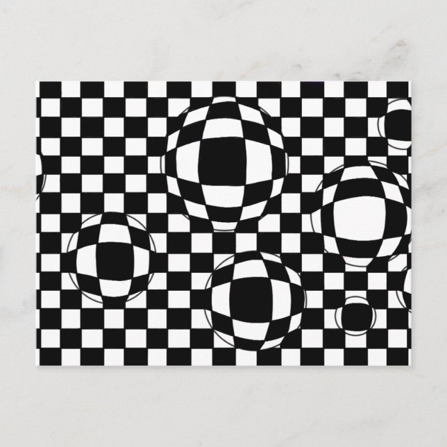 Svart och vitt Bubbles-vykort Vykort (Framsida)