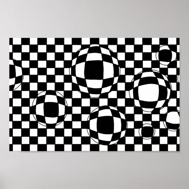 Svart och vitt bubblor Poster Skriv ut (Framsidan)