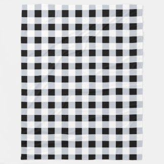 Svart och vitt Buffalo Plaid Check Farmhouse Fleecefilt