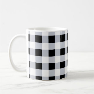 Svart och vitt Buffalo Plaid Check Farmhouse Kaffemugg
