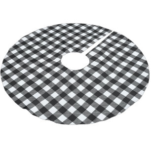 Svart och vitt buffelkartong julgransmatta borstad polyester