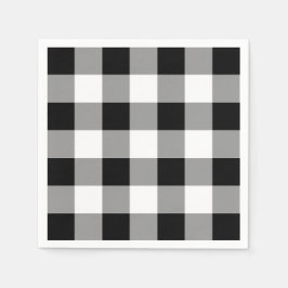 Svart och vitt buffelkontroll pappersservett