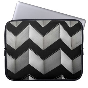 SVART OCH VITT CHEVRON TAPET LAPTOP FODRAL