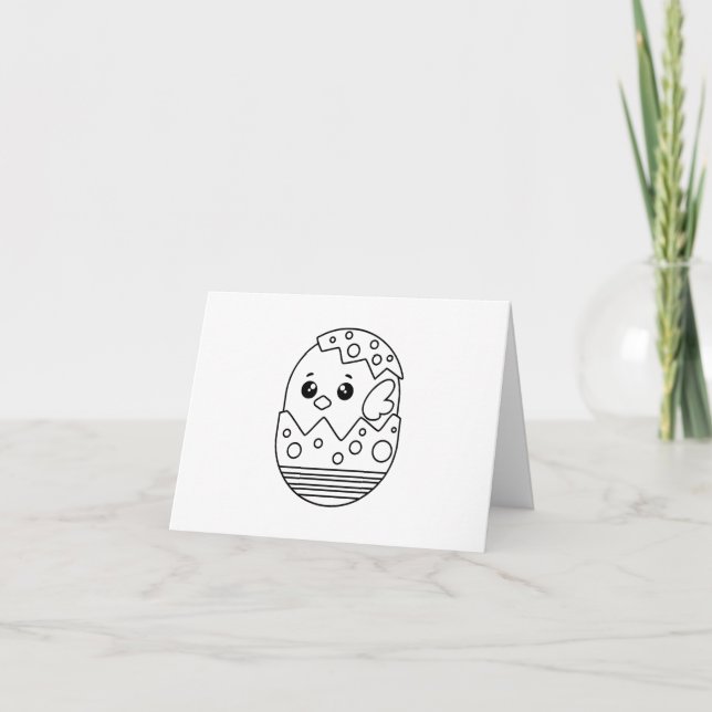 Svart och vitt: Chicken kommer ut från PERSONLIGEN Kort (Framsida)