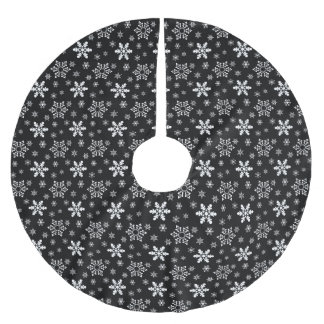SVART OCH VITT CHRISTMAS SNOWFLAKE MÖNSTER JULGRANSMATTA BORSTAD POLYESTER