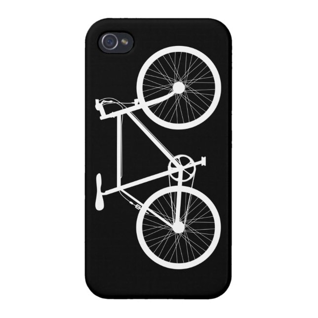 Svart och vitt cykel iPhone 4 fodral (Baksidan)
