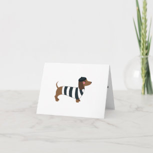 SVART OCH VITT DACHSHUND BLANK GREETING-KORT KORT
