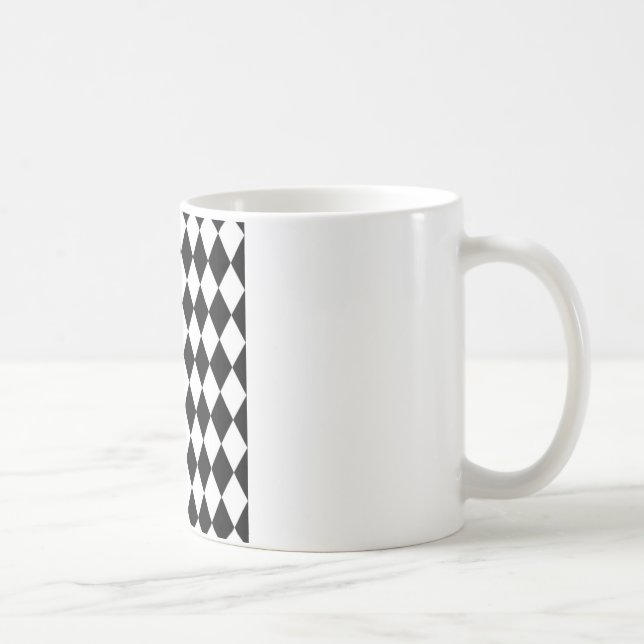 Svart Och Vitt Diamantmönster Kaffemugg (Höger)