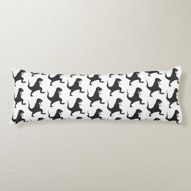 Svart och vitt dinosaur Body Cushion Kroppskudde (Framsidan)