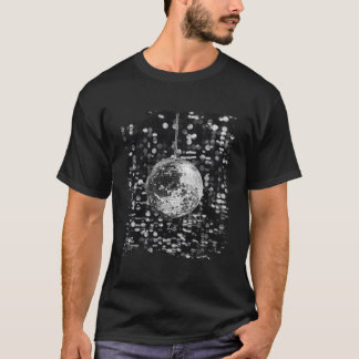 Svart Och Vitt Disco Boll Klubb T Shirt