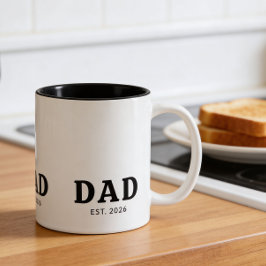 Svart Och Vitt Djärv Pappa Etablerad Två-Tonad Mugg