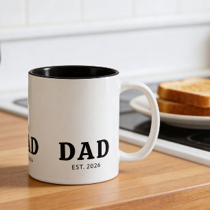 Svart Och Vitt Djärv Pappa Etablerad Två-Tonad Mugg