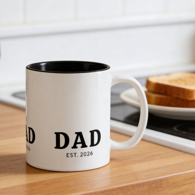 Svart Och Vitt Djärv Pappa Etablerad Två-Tonad Mugg (Skapare uppladdad)
