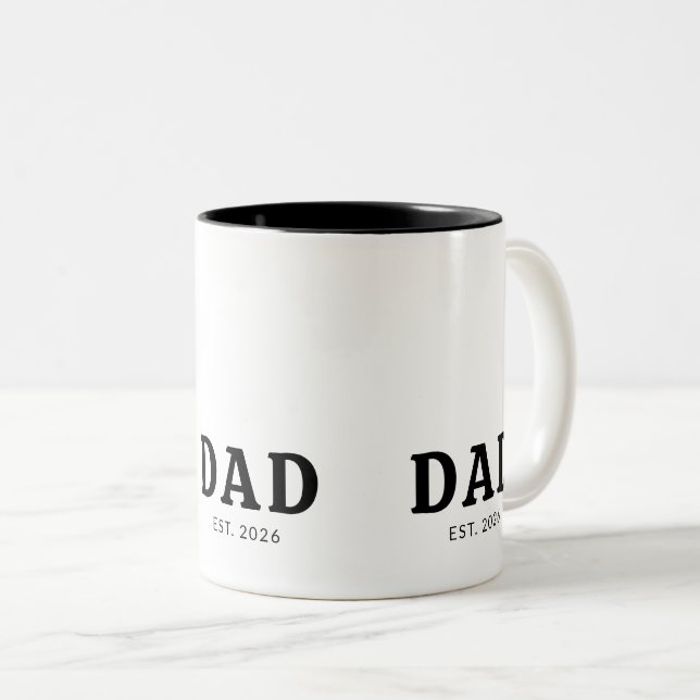Svart Och Vitt Djärv Pappa Etablerad Två-Tonad Mugg (Framsida höger)