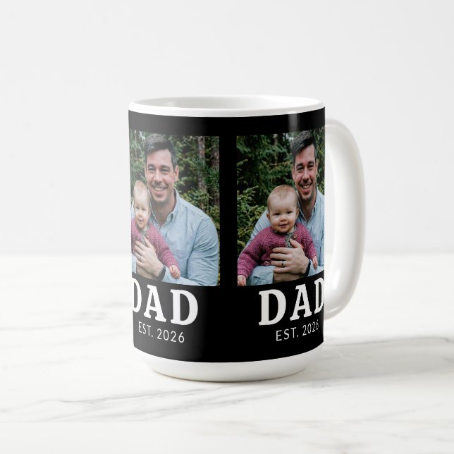 Svart Och Vitt Djärv Pappa Grundad Kaffemugg (Framsida höger)