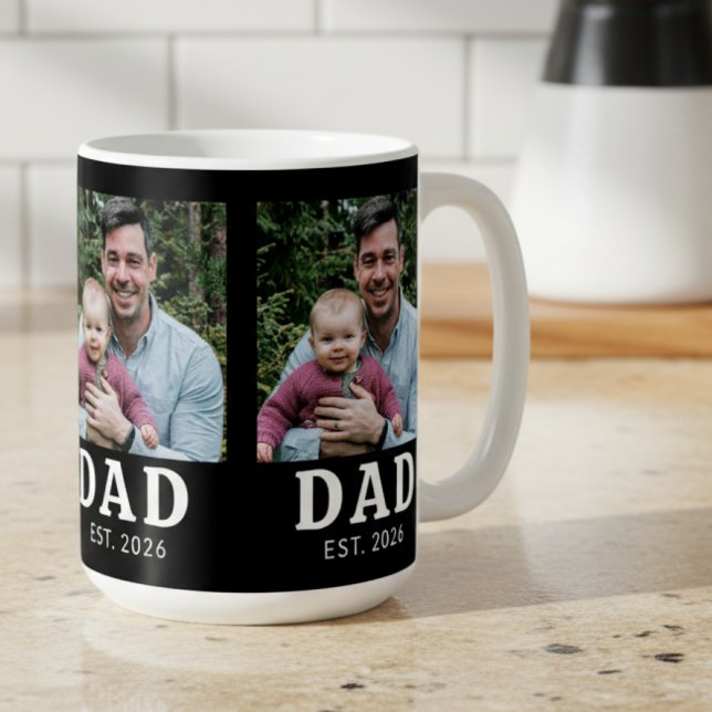 Svart Och Vitt Djärv Pappa Grundad Kaffemugg (Skapare uppladdad)