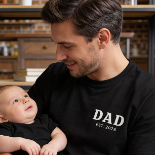 Svart Och Vitt Djärv Pappa Grundad T Shirt