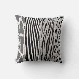 Svart och vitt djur, tryckt med Zebra Rand Pillow Kudde