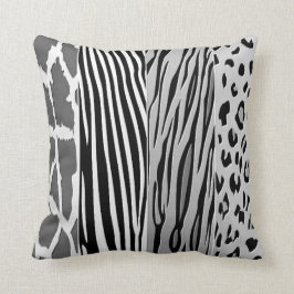 Svart och vitt djur, tryckt med Zebra Rand Pillow Kudde